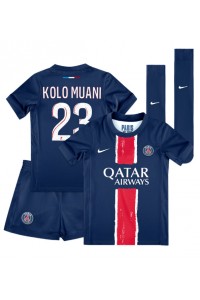 Paris Saint-Germain Randal Kolo Muani #23 Babyklær Hjemme Fotballdrakt til barn 2024-25 Korte ermer (+ Korte bukser)